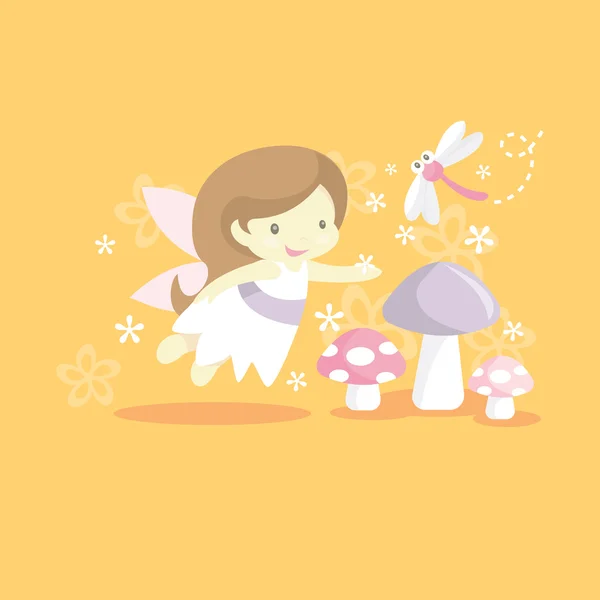 Nyckfull Garden Fairy Princess — Stock vektor