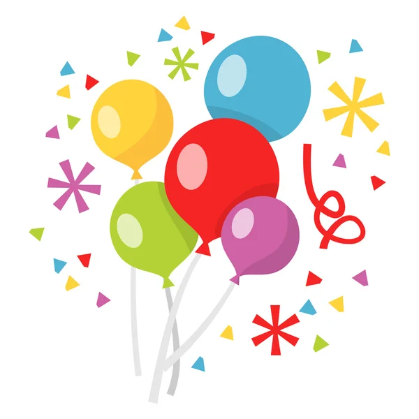 Renkli balonlar konfeti — Stok Vektör