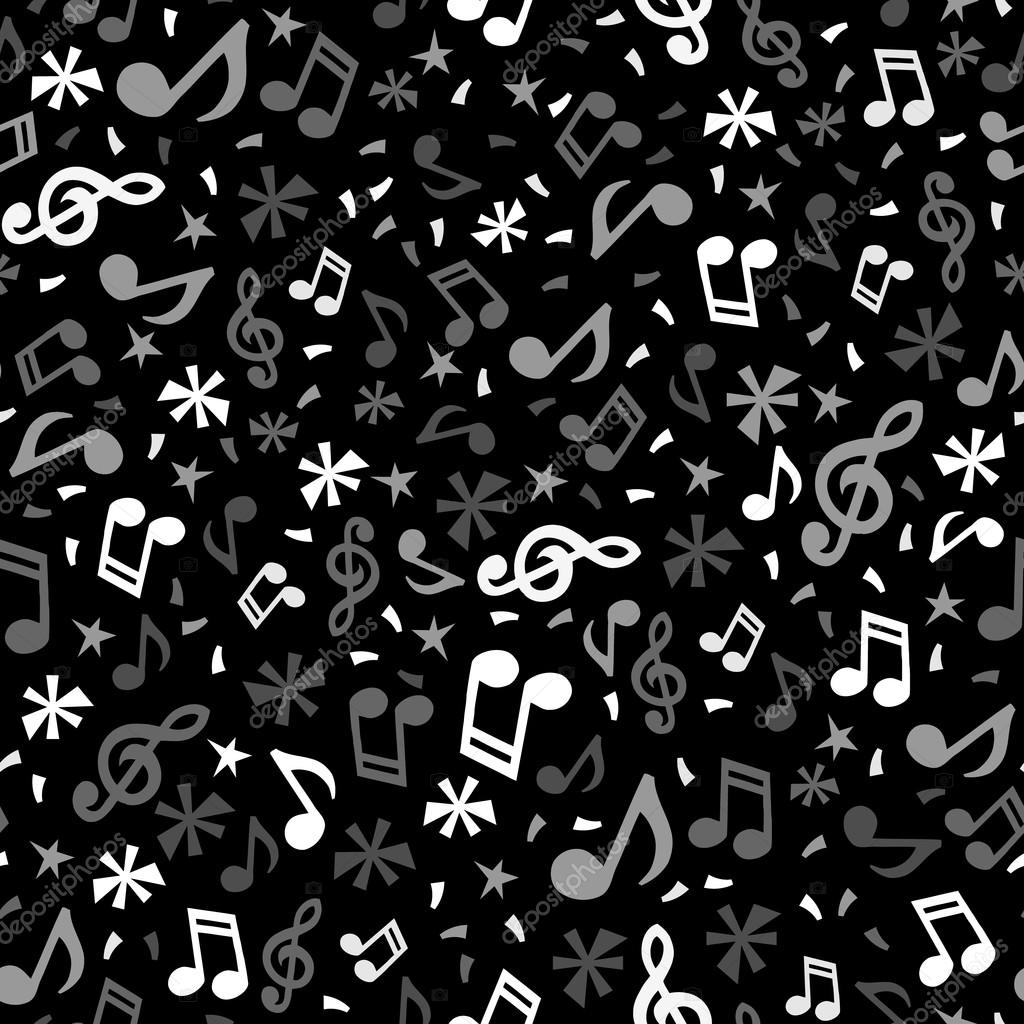 Monochromatic Music Notes Seamless Pattern Background Stock Vector by ...