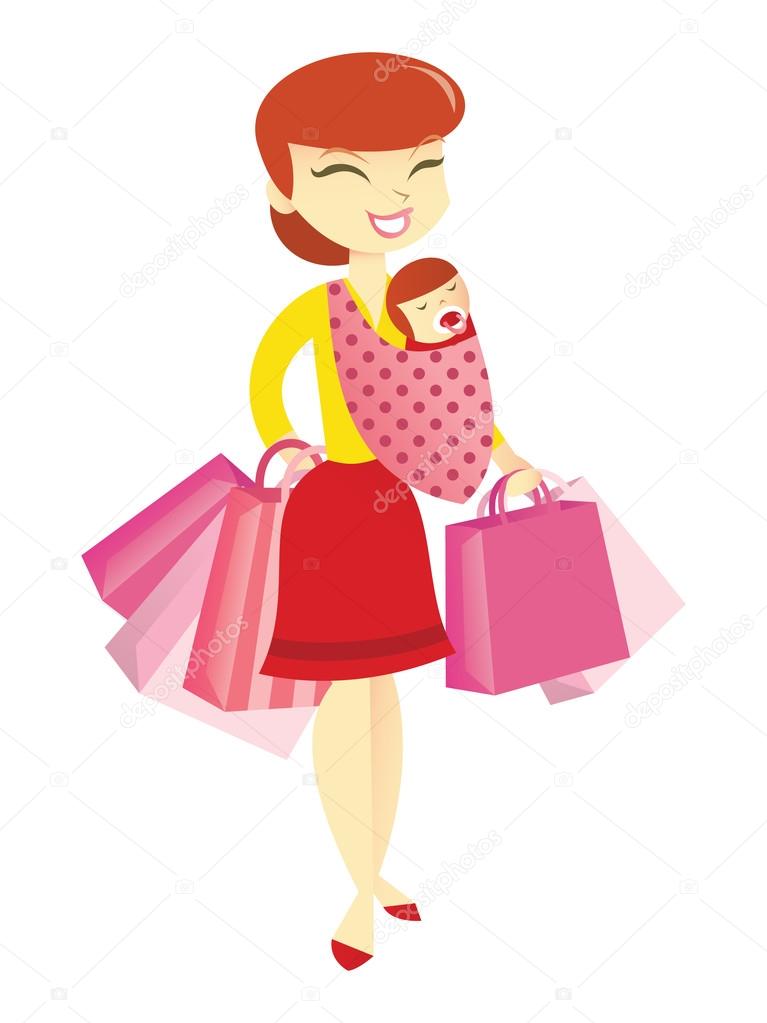 Happy Mom Shopping Stock Vector Image by ©totallyjamie #72507791 Happy Mom Shopping Stock Vector Image by ©totallyjamie #72507791