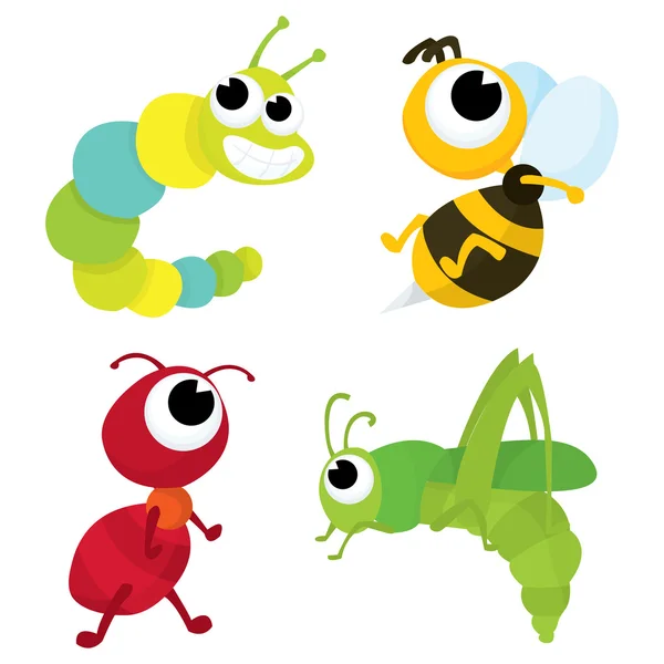 Insectos dos desenhos animados — Vetor de Stock
