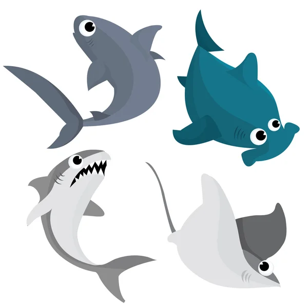 Haaien en stingray — Stockvector