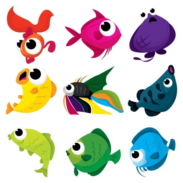 Fishes of the Sea — Stock Vector