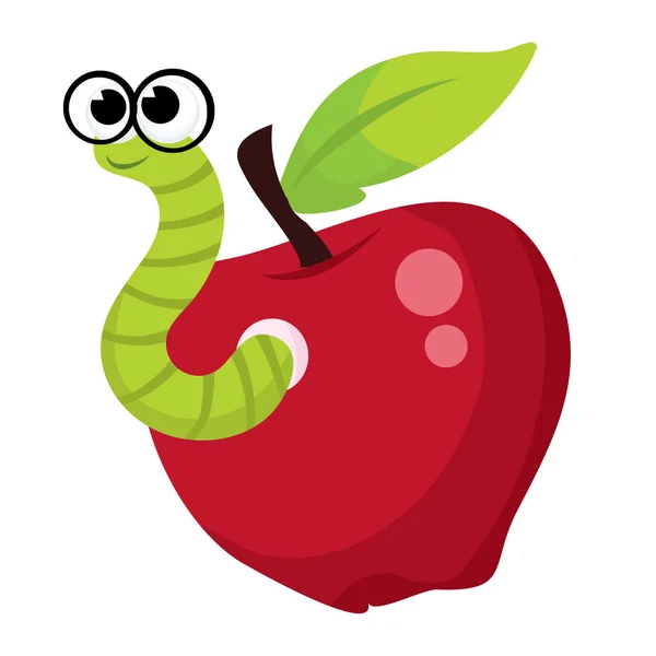 Worm apple — Stockvector