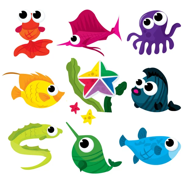 Underwater Creatures — Stock Vector