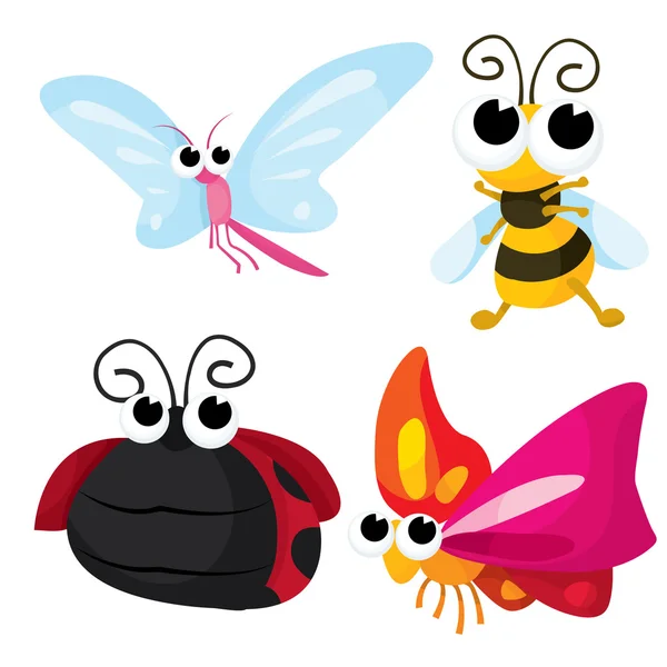 Poco lindos insectos — Vector de stock