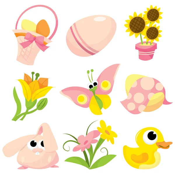 Iconos de Pascua — Vector de stock