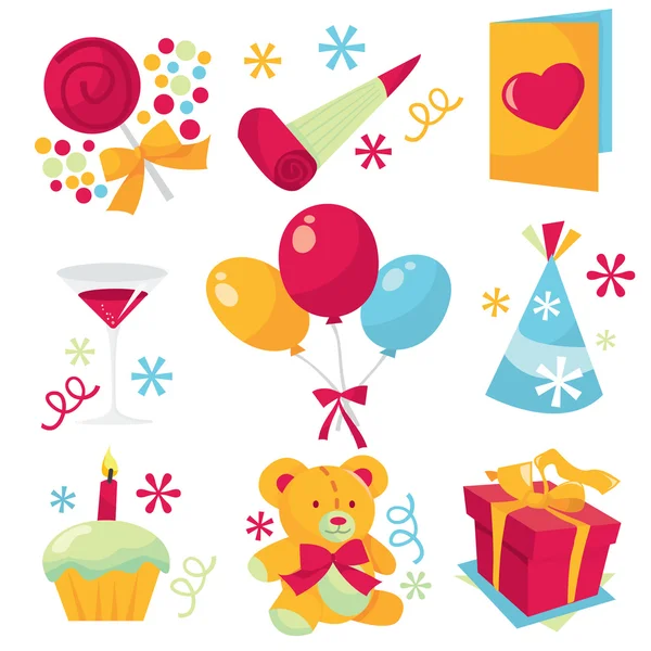 Birthday Party Icons — Stock Vector