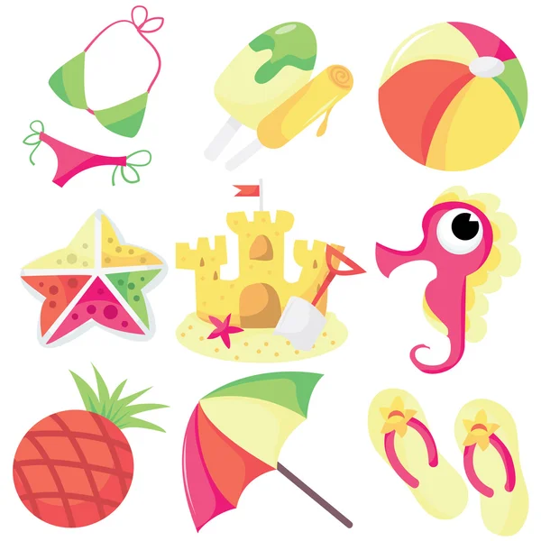 Iconos de giro tropical — Vector de stock