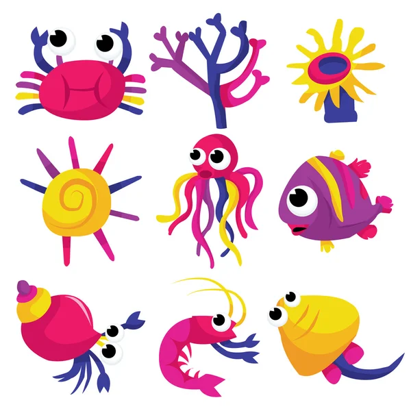 Rainbow Sea Life — Stock Vector