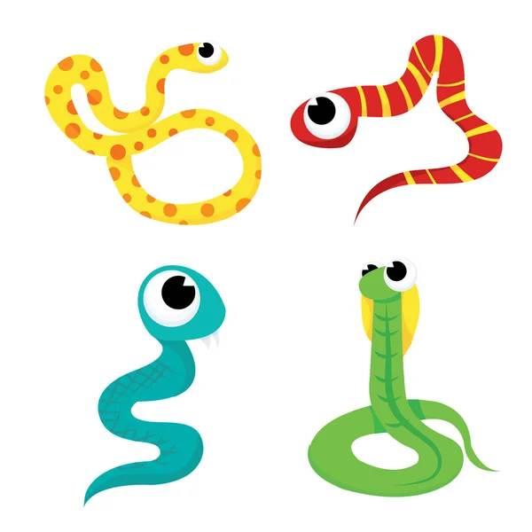 Serpents de bande dessinée colorés — Image vectorielle