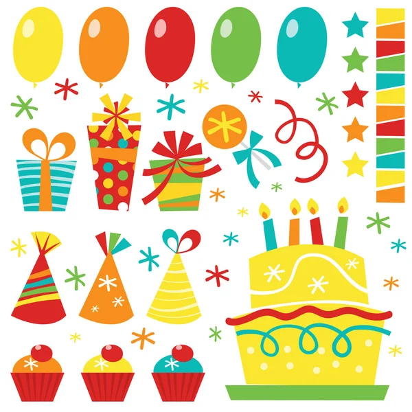 Retro Birthday clip arts — Stock Vector