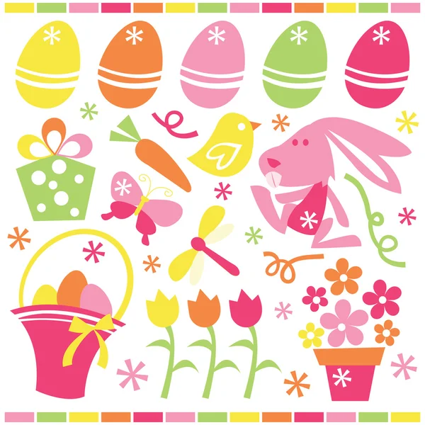 Retro Spring Easter — Stock Vector