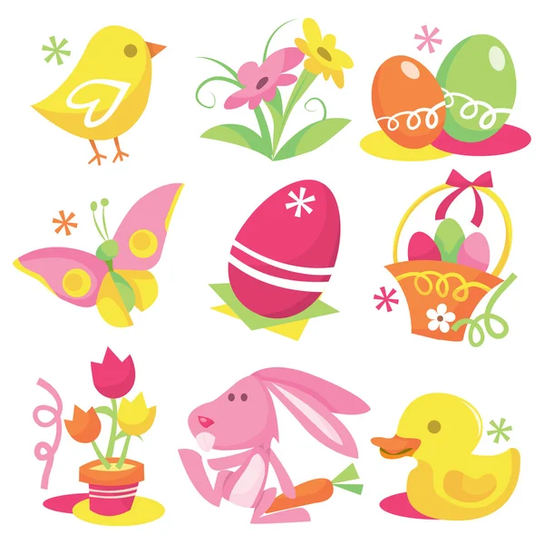 Iconos de Pascua — Vector de stock