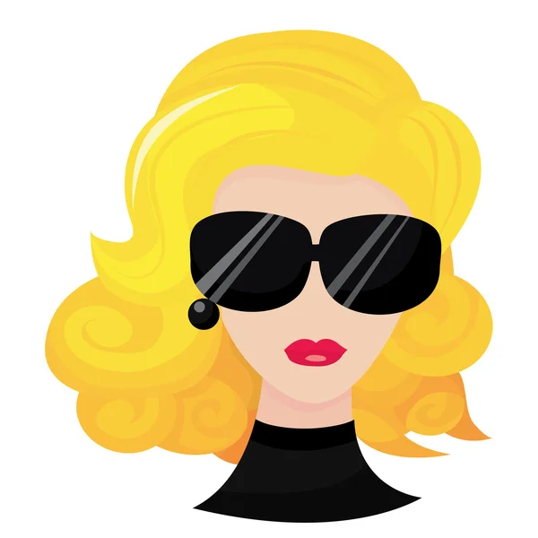 Retro glam chica cara — Vector de stock