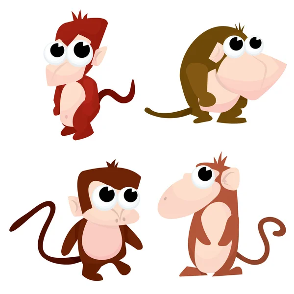 Niedliche kleine Affen — Stockvektor