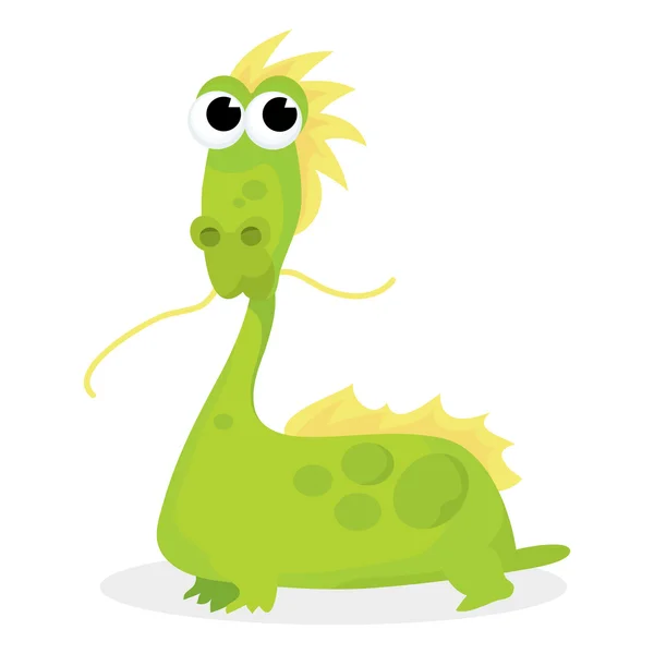 Cute Green Dragon — Stock Vector