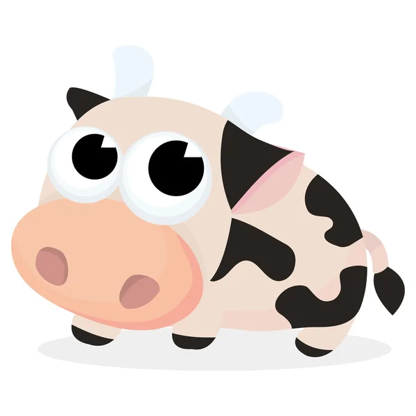 Ładny mały kreskówka wektor krowa mleczna — Wektor stockowy