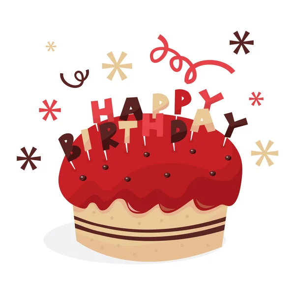 Meglepetés születésnapi torta — Stock Vector