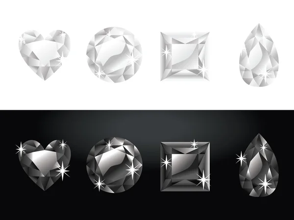 黒と白のダイヤモンド — ストックベクタ