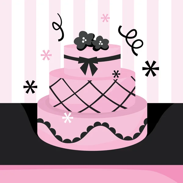 Sweet Pink Cake — Stock Vector