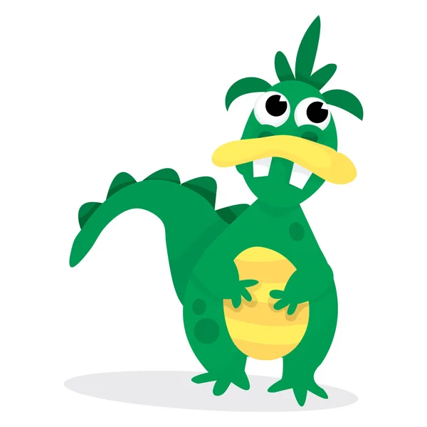 Green Cartoon Monster — Stock Vector