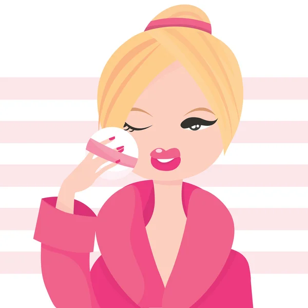 Maquillaje chica — Vector de stock