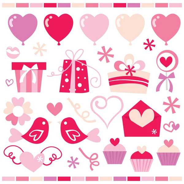 Retro Sweet Romance Clip Arts — Stock Vector