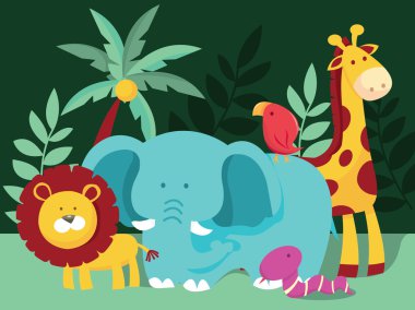 Çizgi film orman sahne