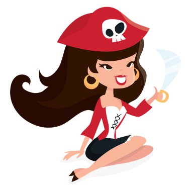 çizgi film retro korsan kız