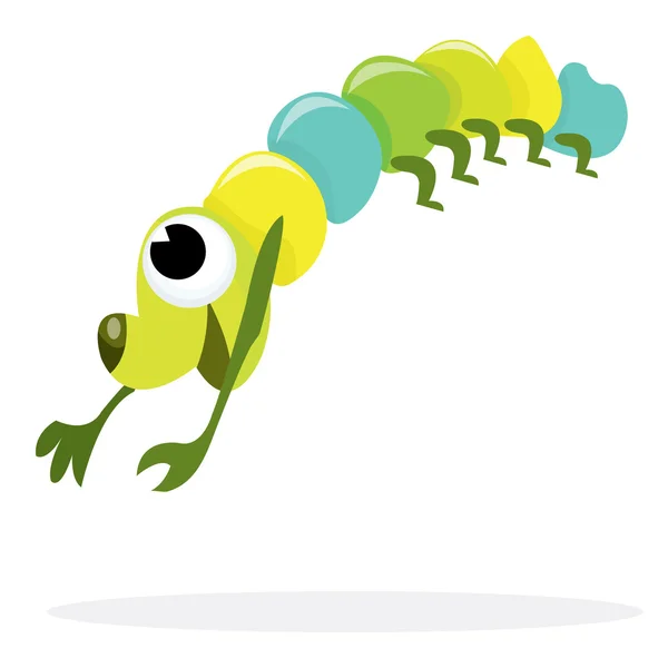 Caterpillar Jumping and Reaching — Stock Vector
