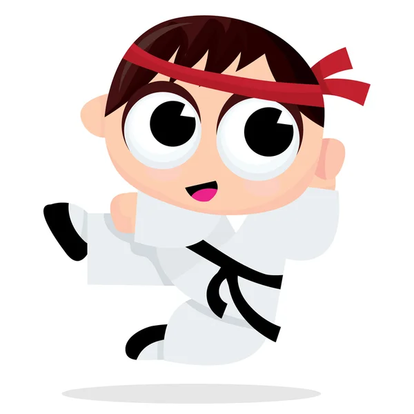 Cartoon karate kid — Stock vektor