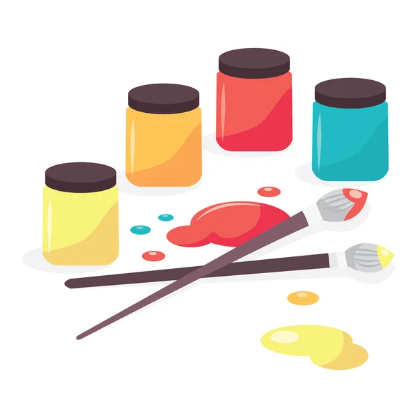 Peinture et pinceau — Image vectorielle
