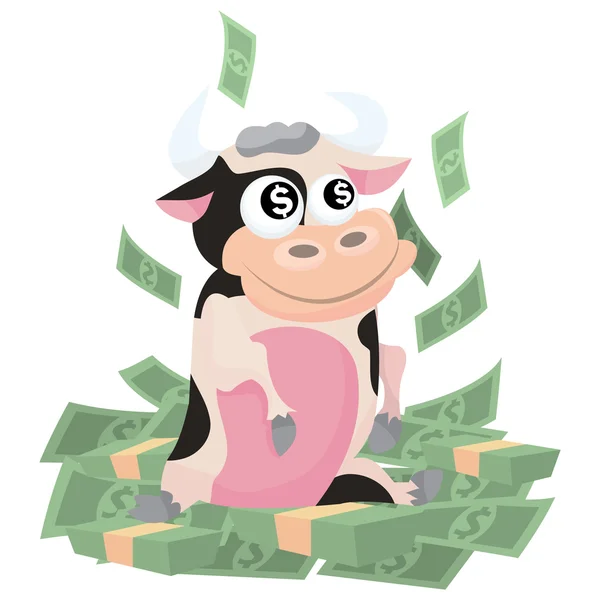 Κινούμενα σχέδια αγελάδα μετρητών — Διανυσματικό Αρχείο