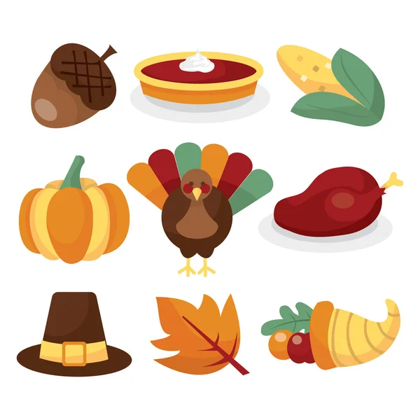 Thanksgiving pictogrammen — Stockvector