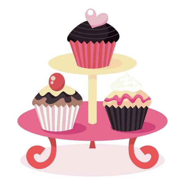 Cupcakes állvány — Stock Vector