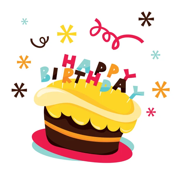 Retro születésnapi torta — Stock Vector