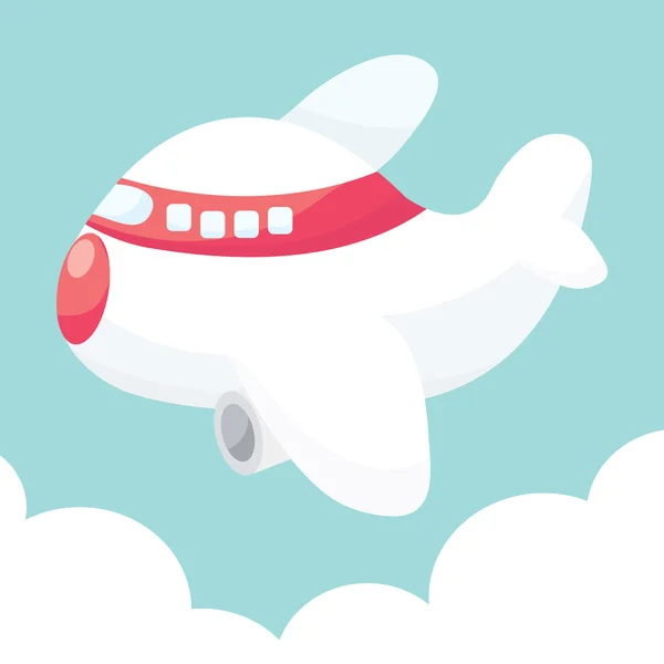 Cartoon Airplane In The Sky — Stock Vector