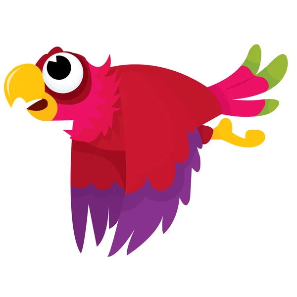 Létající papoušek kreslený — Stockový vektor