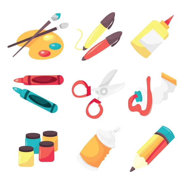 Schoolmateriaal pictogram — Stockvector