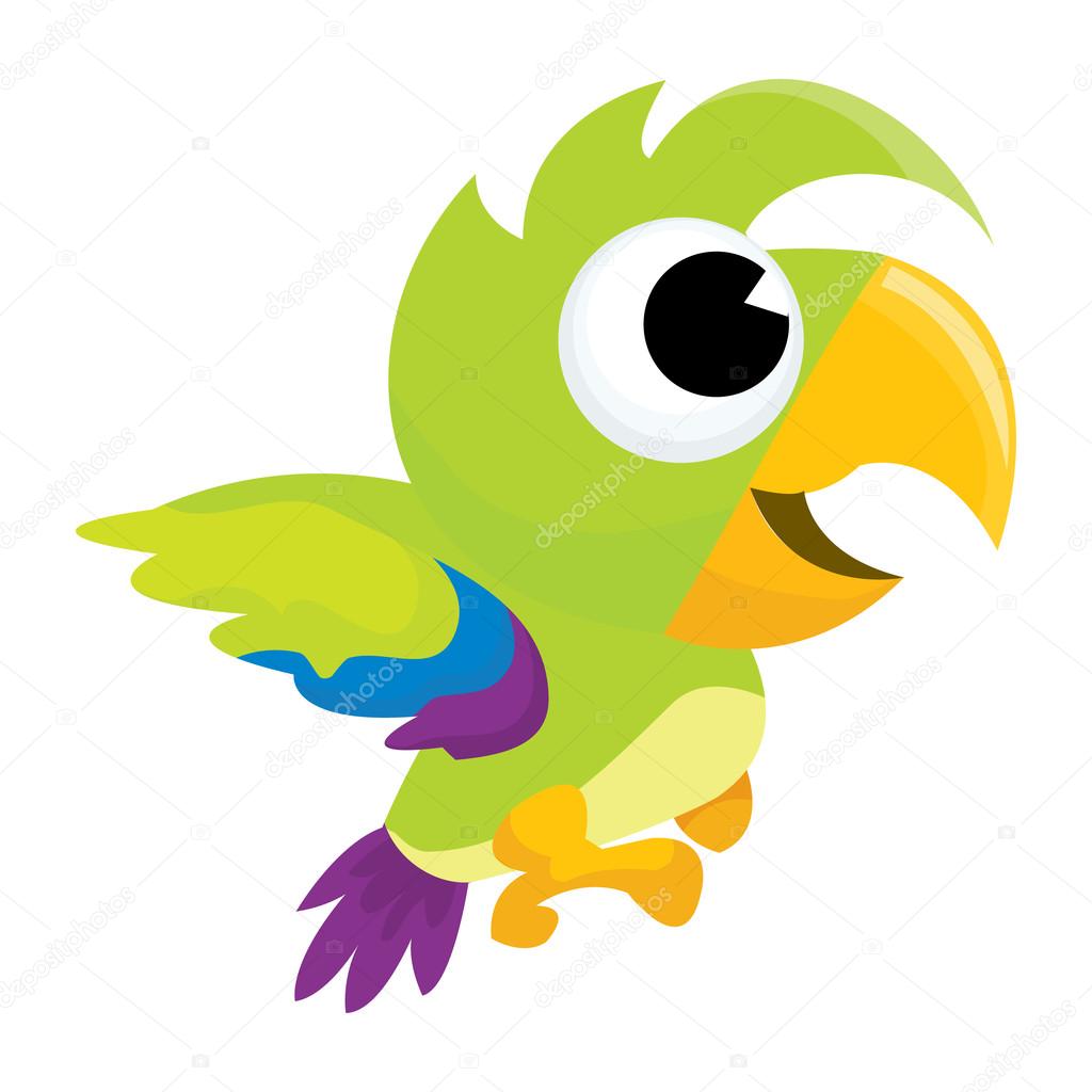 Cute Cartoon Parrot