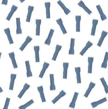 Beyaz arkaplanda mavi meşaleli ve el fenerli kusursuz vektör deseni.