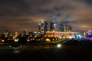 Moskova 'da güzel bir gece, yeni yıl tatili.
