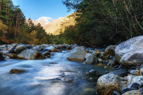 Горная Река Сказдон Осень Горах Осетия Цэй — стоковое фото