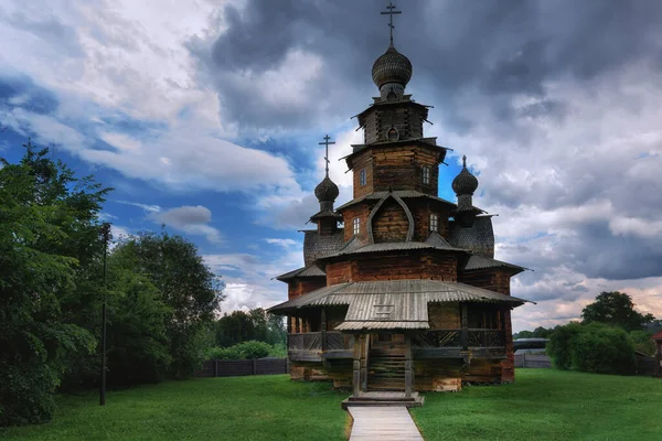 Suzdal Rússia 2021 Igreja Transfiguração Madeira Aldeia Kozlyatevo Distrito Kolchuginsky — Fotografia de Stock
