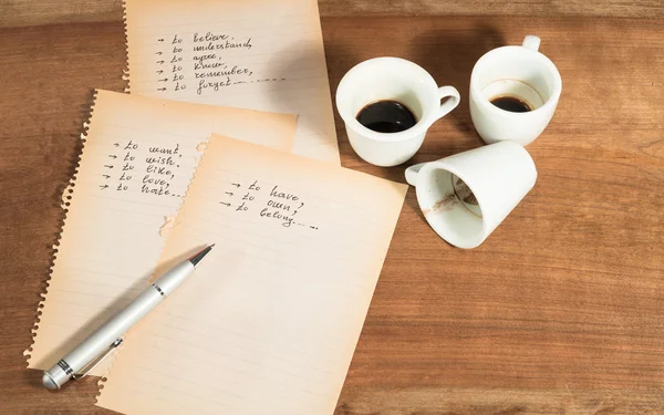 Moeilijke beslissing met een kopje koffie. — Stockfoto