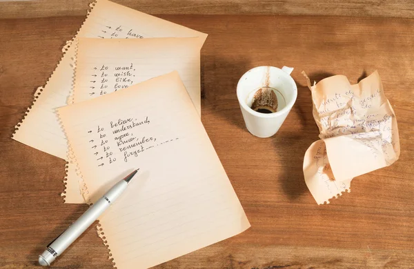 Difficult decision with a cup of coffee. — Stock Photo, Image