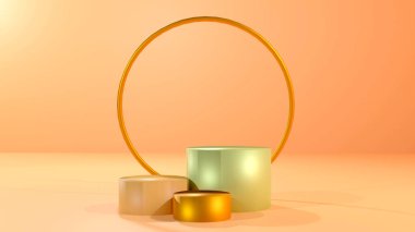 Ürün yerleştirme ve düzenlenebilir renkler için 3D canlandırma podyumu