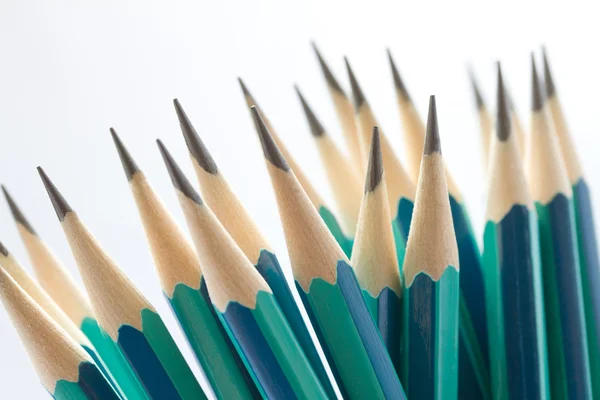 Set of sharpened green pencils — Stock Photo, Image