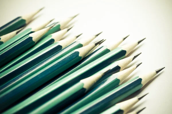 Set of sharpened green pencils — Stock Photo, Image